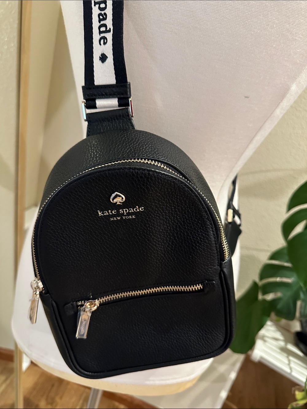 GREAT CONDITION Kate Spade Emma Sling in Black - Pebbled Leather NWOT